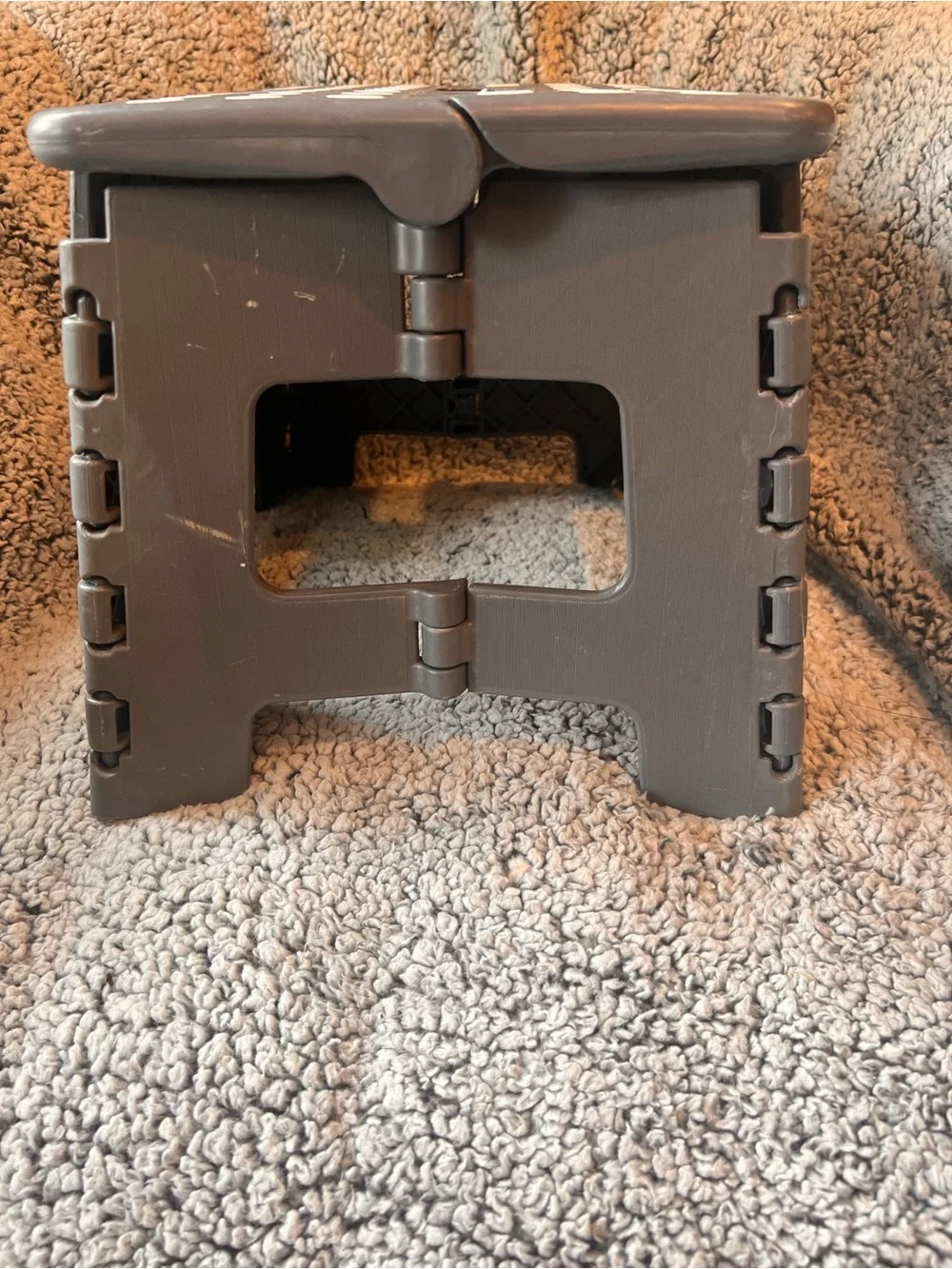 Folding Step Stool - Dark Gray with White Dots
